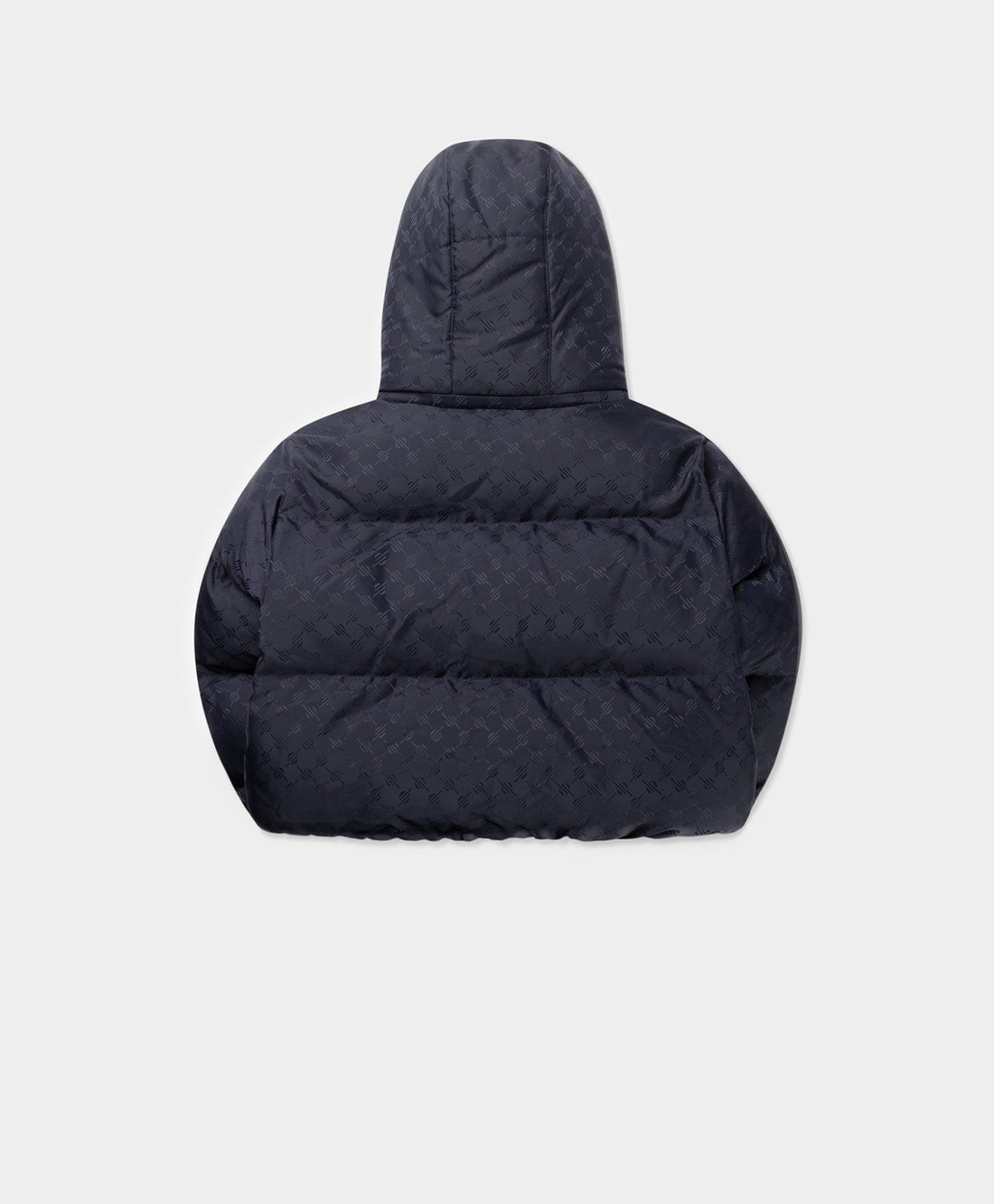 Deep Navy Monogram Cropped Puffer Jacket